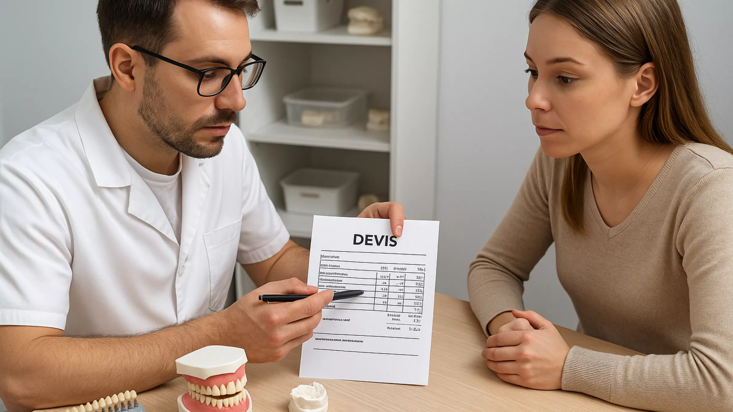 technicien et client discutant autour d'un devis papier