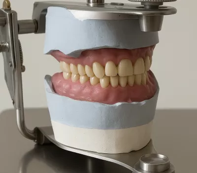 prothèses complètes sup. et inf. sur articulateur